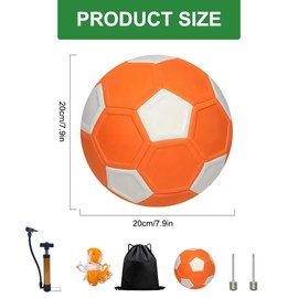 YANGUN Curve Ball, Swerve Ball Size 5, 20 cm Football Curve, 1 Pump, Great Gift for Boys and Girls Perfect for Outdoor & Indoor, Activities Games Backyard and Lawn (Orange White)