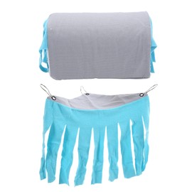 Pet Tunnel House Removable Small Animal Hideout Playing Tube with Hammock Tassel Curtains for Hamster Guinea PigBlue