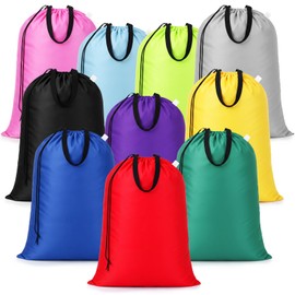 Zhehao 10 Pack Extra Large Laundry Bags 10 Varied Colors Heavy Duty Bags 27" x 40" Travel Laundry Bag with Handles and Drawstring for Dirty Clothes College Dorm Apartment Dwellers Travel