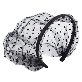 OLYCRAFT 27cm/10.6 Inch Polyester Fascinators with Black Veil Veil Mesh Lace Headband Bridal Wedding Tea Party Fascinator Veil for Weddings Cocktail Parties Costume Parties and DIY Decorations