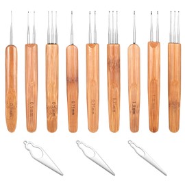 9 Pcs Dreadlock Crochet Hook for Hair Dreadlock Crochet Needles with Interlocking Tool 0.5/0.75/1mm Durable Dreadlock-Crochet Hooks for Locs Weaving Crochets Tightening Accessory