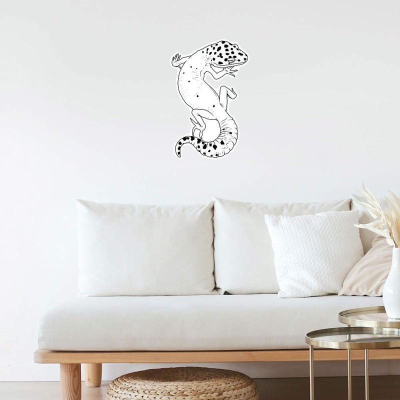 Extra Large 460mm 'Leopard Gecko' Permanent Sticker Decal for Cars/Windows/Bins/Walls
