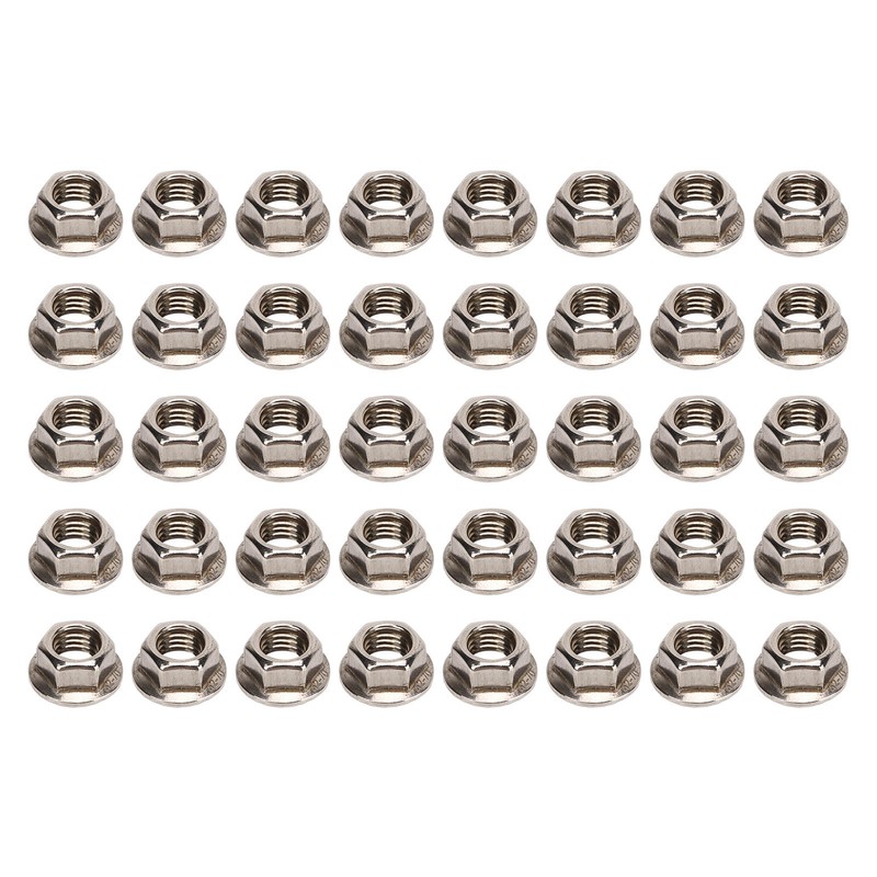 40pcs M10x1.25mm Hxagonal Flange Nuts Stainless Steel Rust Resistant Fine