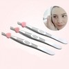 Precise Stainless Steel Tweezers for Eyebrow Trimming and Eyelash Application Tool 16ea