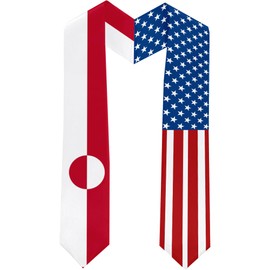 2025 Greenland Flag and USA Flag Graduation Stole Graduation Sash Class of 2025 Graduation Scarf for International Student (Baccalaureate Gown and Hat Not Included)