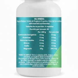 Isaaquim Citrato de Magnesio Puro 1500 mg – 120 Cápsulas | Aporta 240 mg de Magnesio por Porción de 3 Cápsulas | 40 Porciones por Frasco | Alta Absorc