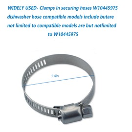 RMSPO W10445975 Dishwasher Circulation Pump Hose Clamps For Whirlpool Kenmore Kitchen Aid Amana Maytag Dishwasher Pump Ge Dishwasher Replacement Parts Replaces PS3651318,W10445975VP (4 packs)