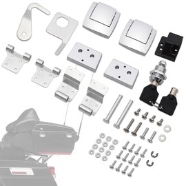 WOWTK Tour-Pack Luggage Trunk Latches Lock keys Kit for 1988-2013 Harley Touring and Trike w/Razor/Chopped/King Tour Pak,for CVO Electra Glide Road Glide Road King Street Glide Ultra Classic,Chrome