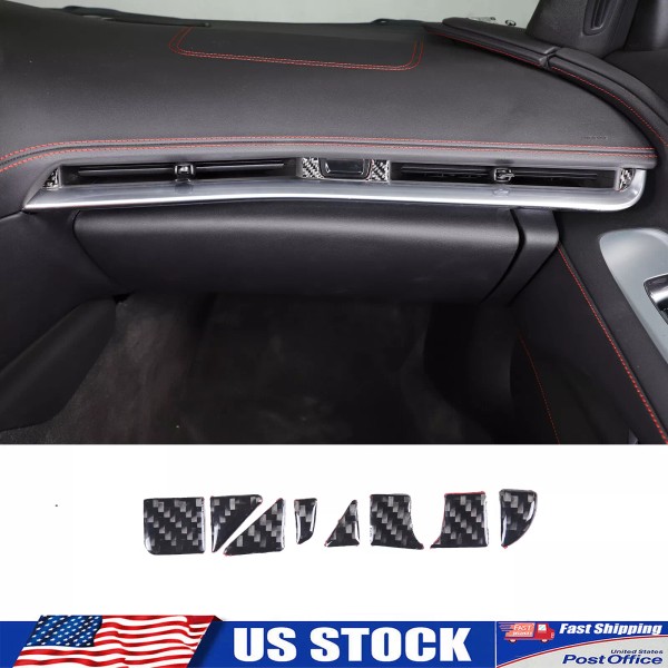 Ynei Carbon Fiber Air Conditioning Vent Sticker Trim Set For