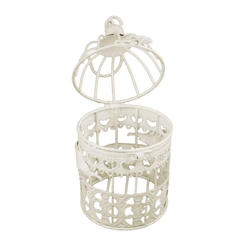 Decorative Metal Antique White Bird Cage Bird P 359 Small