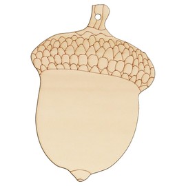 10x Wooden Oak Tree Acorn Craft Shapes 3mm Plywood Fruit Quercus Robur(15 x 10.5cm,Hole Top Centre)