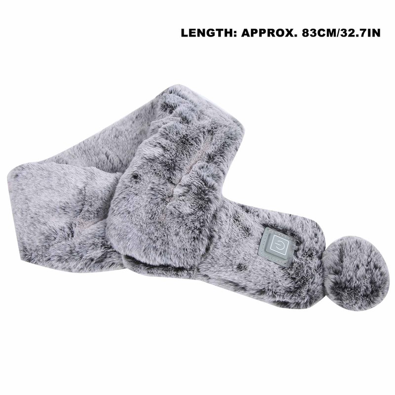 Electric Heated Scarf USB Plush Neck Scarf Graphene Warm Temperature