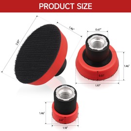 MOGRQAP 3 Pieces Sanding Disc Polishing Pad, Thread Polishing Pad Adapter, Sanding Discs Pad Kit, Velcro Sanding Disc Backing Plate for Orbital Sander, Polisher, Sanding Pad - 1 inch/2 inch/3 inch