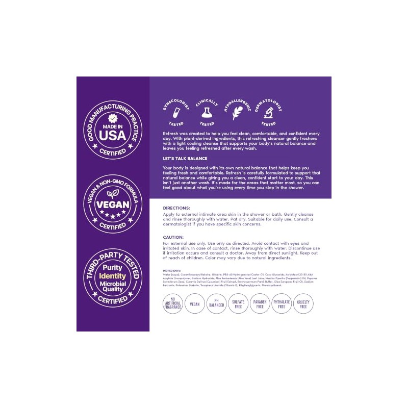 Her Fantasy Box Gel Ducha Equilibrante Refresh Solución Higiene Femenina