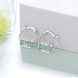 Aka Sorority Gifts for Women 925 Sterling Silver Aka Hoop Earrings Jewelry Sorority Paraphernalia Sorority Gifts Aka Charms for Women