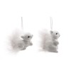 Plastic Christmas Squirrel Figures, Set of 2, Colour: White