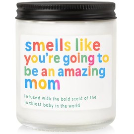 New Mom Gift – “Smells Like You’re Going to Be an Amazing Mom” – Soy Candle for Postpartum Self-Care & Baby Shower Gifts – Lavender Essential Oil – Gift for First-Time Moms