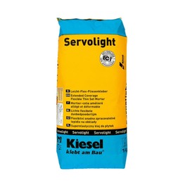 Kiesel Servolight Grey Acrylic Polymer Modified Thinset Mortar 33 lbs Bag Cement-Based Highly Flexible Self-Curring with Extended Coverage for Flooring Underlayment and Ceramic Tiles