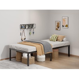 LUMUNANCE Metal Bed Frame Twin Size - 16 Inch Heavy-Duty Twin Platform Bed Frame No Box Spring Needed, Easy Assembly, Noise-Free, Sturdy Mattress Foundation, Underbed Storage Space