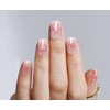 Pink Gradient Press On Nails, Romantic Bow Design, Short Square