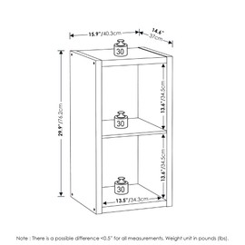 Furinno Cubicle Open Back Decorative Cube Storage Organizer, 2, Dark Oak