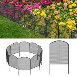 Skcoipsra Decorative Garden Fence 25 Pack, 24in(H) x 27ft(L) Animal Barrier Fence, Rustproof Metal Fencing for Yard, Dog Rabbits Wire Section Garden Edging Border for Yard Patio, Arched