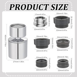 GUOYOU Aerator, Tap Attachment, Tool with Tap Adapter, Multifunctional Tap Attachment, for Taps, for Faucets, for Faucet, Shower, Kitchen, Bathroom