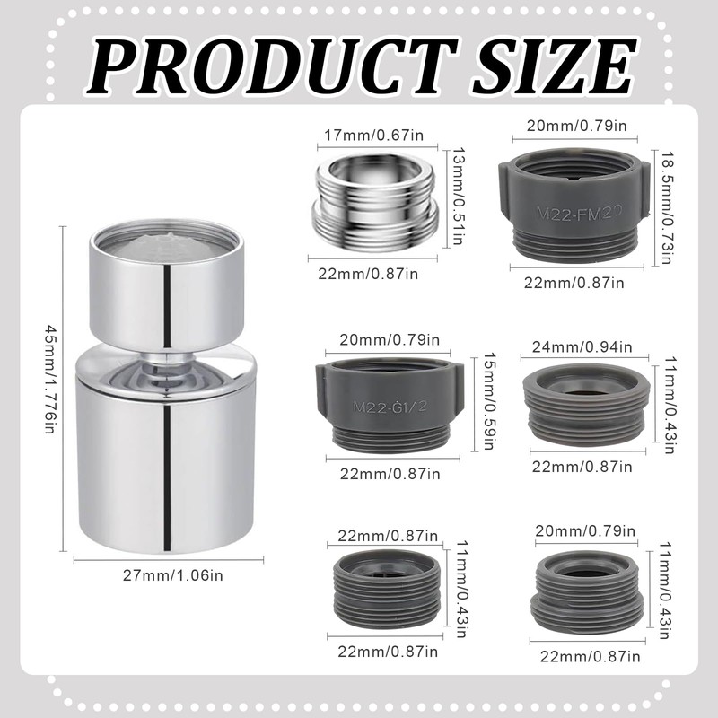 GUOYOU Aerator, Tap Attachment, Tool with Tap Adapter, Multifunctional Tap