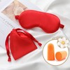 LCBD Silk Satin Sleeping Eye Mask, Red Sleep Eye Night