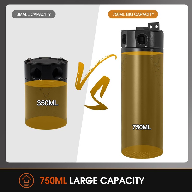 Universal 750m Billet Aluminum 2 Port Baffled Oil Catch Can