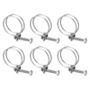 sourcing map 6Pcs Double Wire Hose Clamp, 48-55mm Adjustable Stainless