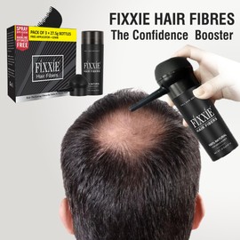 Medium Brown Hair Fibres with Applicator + Comb, 27.5g X 3 Bottles, Natural Keratin Hair Thickening Fibers for Thinning Hair, Hair Thickener For Women & Men (3 Pack, Medium Brown)