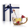 Glass Cup Innovative Flower Tea Cup with Spoon Drink Mug