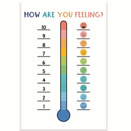 How Are You Feeling Classroom Poster - Emotional Thermometer - Emotional Intelligence - Therapist Counselor - 12 x 18 Inch - Classroom Decor - Classroom Must Haves - Back To School Decor - CPS0158