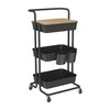 DTK 3 Tier Rolling Cart Uility Cart with Cover Board,