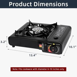 SHINESTAR Black Dual Fuel Stove Portable Camping Stove W/ Case & Propane Regulator Hose US