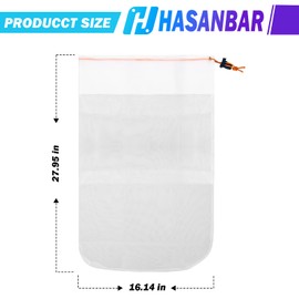 Hasanbar HH1506COMP Standard Fine Bag for Hammer-Head Swimming Pool Cleaner Bag, Pool Vacuum Fine Bag, 100 Micron Debris Mesh Bag with Cleat