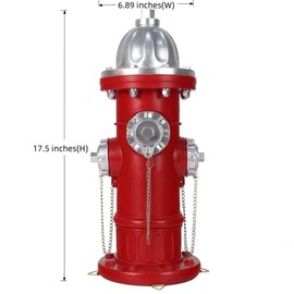 SHGYIBRISK Fire Hydrant for Dogs to Pee On: Dog Fire Hydrant Pee Post Outdoor - 17.5" Training Post Statue for Yard Garden (Red-Silver-Big)