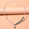 Rhinestone Choker Necklace Green Crystal Necklace Sparkly Rhinestone Choker Necklace