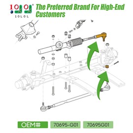 10L0L Golf Cart Steering Rack Ball Joint for EZGO 2001-up (Except RXV), Steering Outer Rod End Replace OEM# 70695-G01 70695G01