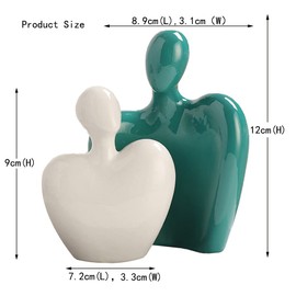 Hosoncovy Ceramic Couple Sculpture Love Couple Statue Hug Sculpture Couple Figurine Couple Art Ornament Lovers Statue Couple Gift for Wedding, Anniversary, Valentine’s Day, Birthday (White and Blue)