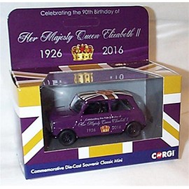 Corgi her majesty queen elizabeth II 1926-2016 mini cooper car celebrating the 90th birthday 1:36 scale diecast model