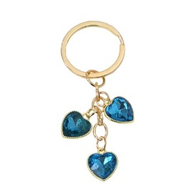 MMIUAEG Cute Heart Keychain for Women Colorful Love Heart Keyring Keychain (Blue B)