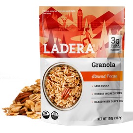 Ladera Almond Pecan Granola - Low Sugar Artisanal Breakfast Cereal, Gluten Free & Vegan, Honest Ingredients, 11 OZ