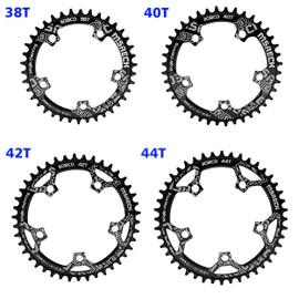 MSRECK 110 BCD Narrow Wide Chainring 36T 38T 40T 42T 44T 46T 48T 50T 52T for 7 to 12 Speed Road Bike (Black Round, 46T)