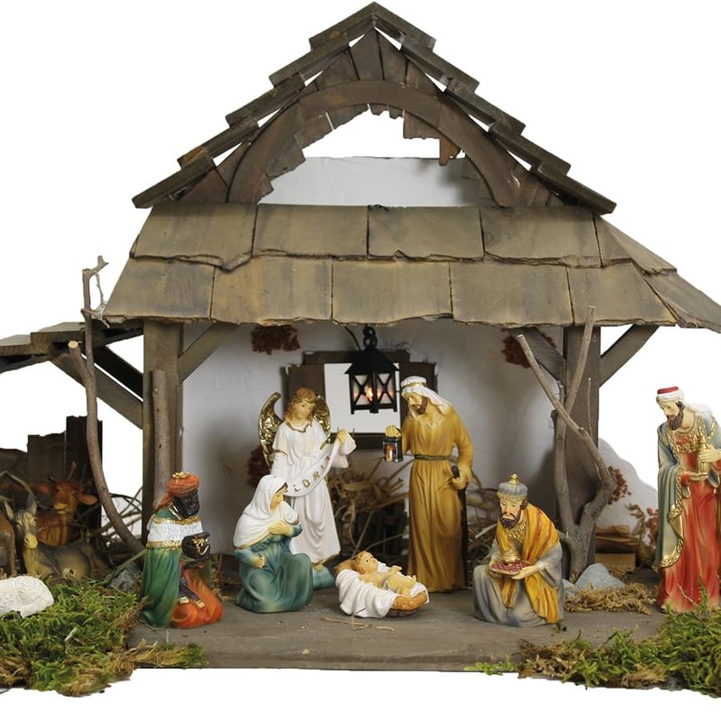 FADEDA Shepherd's Carriage, Height: 10 cm, Hand-Painted, Detailed Nativity Scene