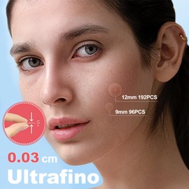 Pegatinas de Granos, 288 Piezas, Granos Redondos, Pegatinas Invisibles de Granos, 2 Tamaños 9, 12 mm (288P)