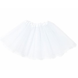 A Liittle Tree - New LADIES Girls Women Tutu Skirts Dress Up Fancy Dress Party Hen Party (WHITE)