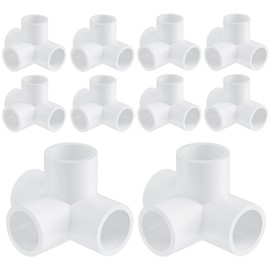 1-1/4" 90 Degree PVC 4 Way Tee Fitting, 10 Pcs Pipe Connectors, Schedule 40 Furniture Grade PVC Tee Corner for DIY Frames and Structures