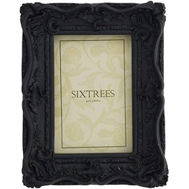 Shabby Chic Style Very Ornate Black Photo Frame for 6x4 (152x102mm) Pictures by Sixtrees